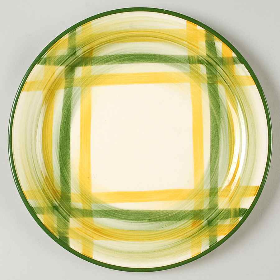 Gingham Green Luncheon Plate by Metlox - Poppytrail - Vernon-1