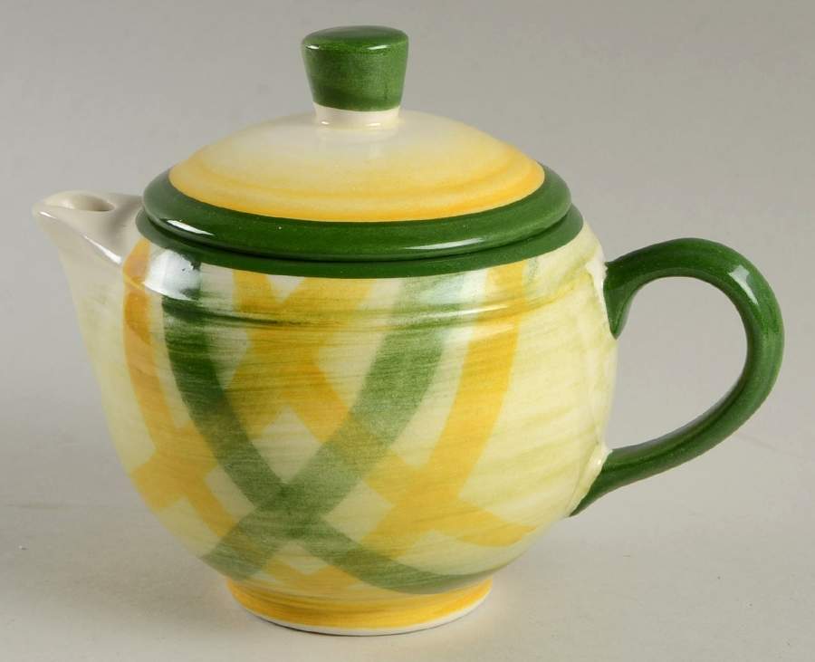 Gingham Green Creamer & Lid by Metlox - Poppytrail - Vernon-1