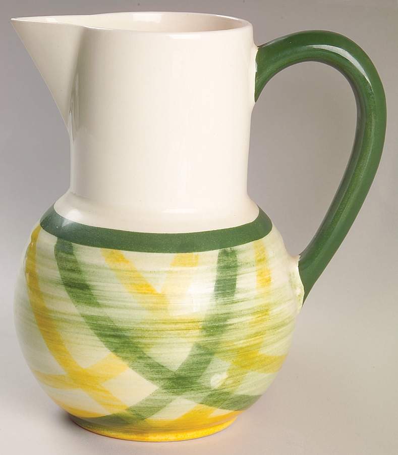 Gingham Green 32 Oz Jug by Metlox - Poppytrail - Vernon-1