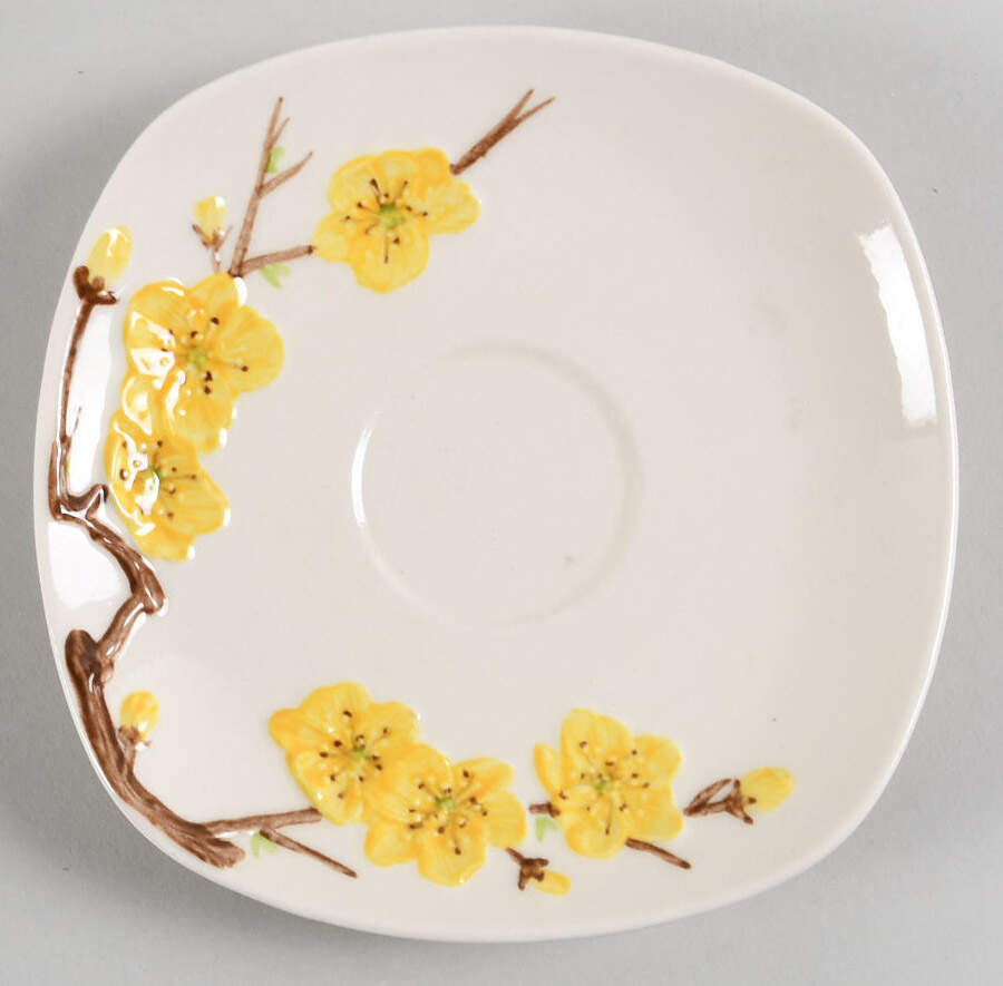 Golden Blossom Saucer by Metlox - Poppytrail - Vernon-1