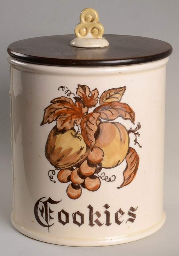 Golden Fruit Cookie Jar & Lid by Metlox - Poppytrail - Vernon-1