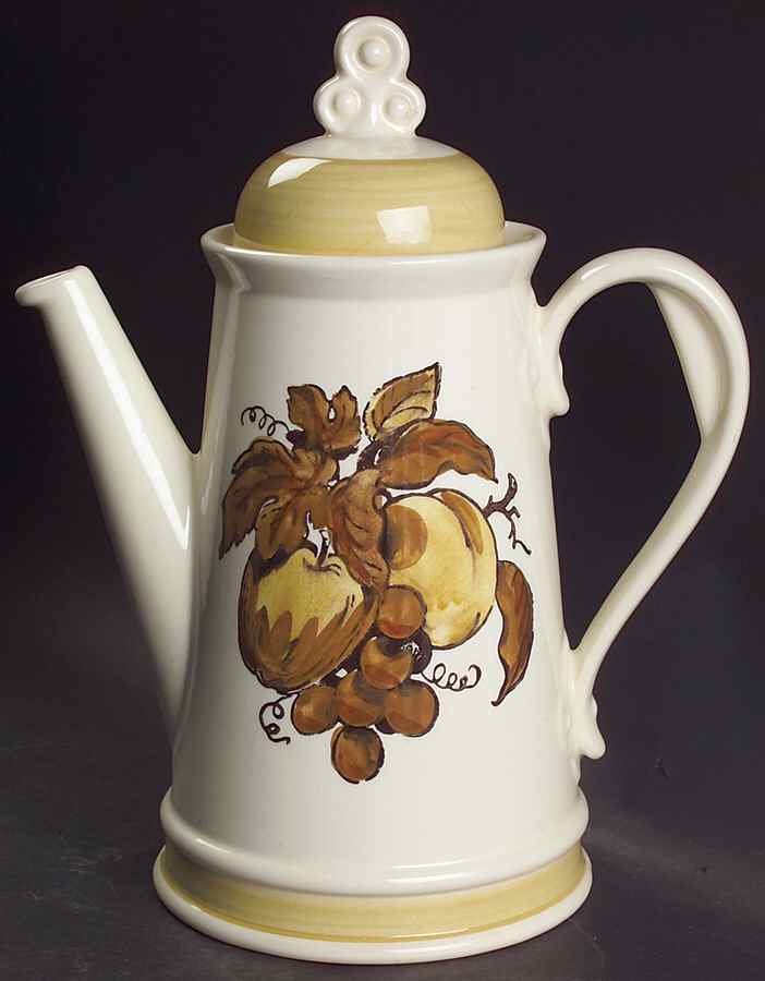 Golden Fruit Coffee Pot & Lid by Metlox - Poppytrail - Vernon-1