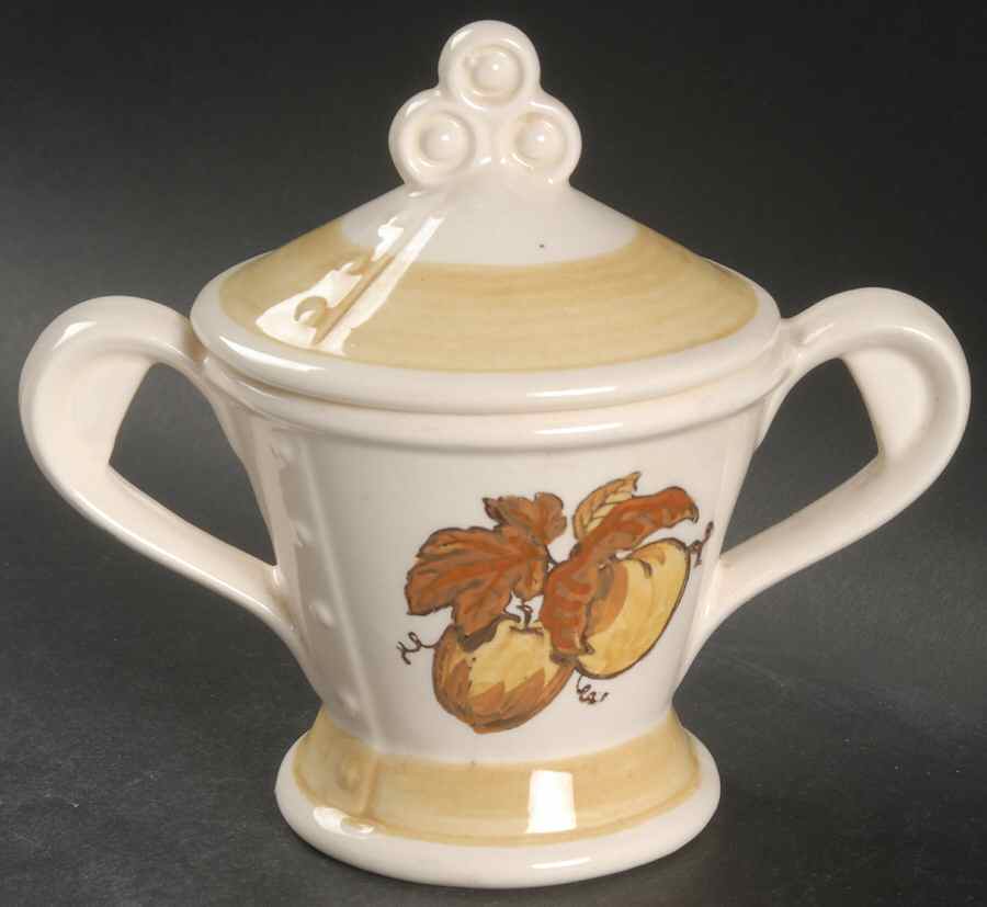 Golden Fruit Sugar Bowl & Lid by Metlox - Poppytrail - Vernon-1