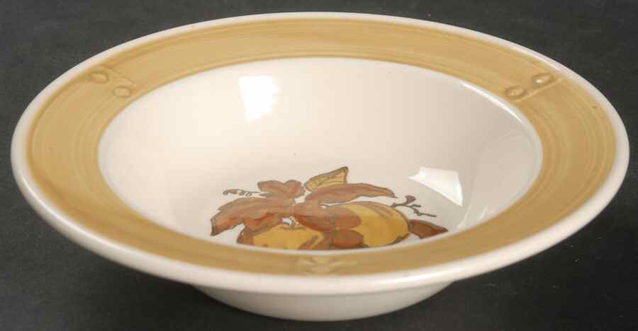 Golden Fruit Rim Fruit/Dessert (Sauce) Bowl by Metlox - Poppytrail - Vernon-1
