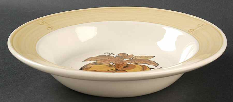 Golden Fruit Rim Soup Bowl by Metlox - Poppytrail - Vernon-1