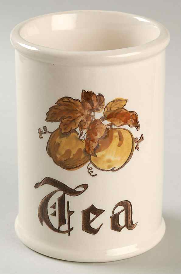 Golden Fruit Tea Canister No Wood Lid by Metlox - Poppytrail - Vernon-1