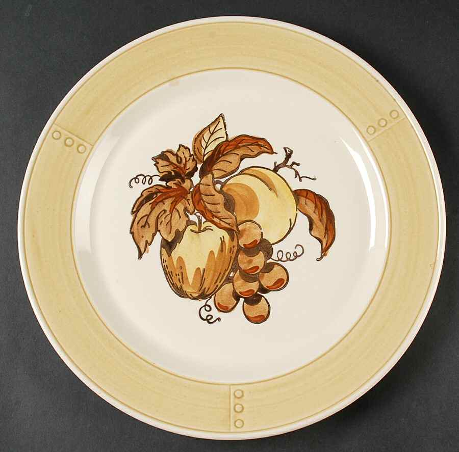 Golden Fruit 12" Chop Plate (Round Platter) by Metlox - Poppytrail - Vernon-1
