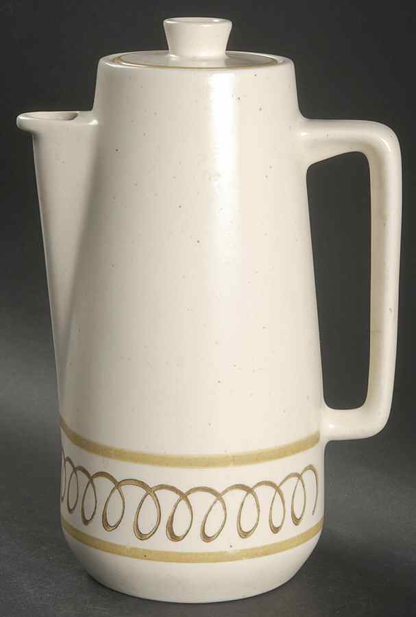 Golden Scroll Coffee Pot & Lid by Metlox - Poppytrail - Vernon-1