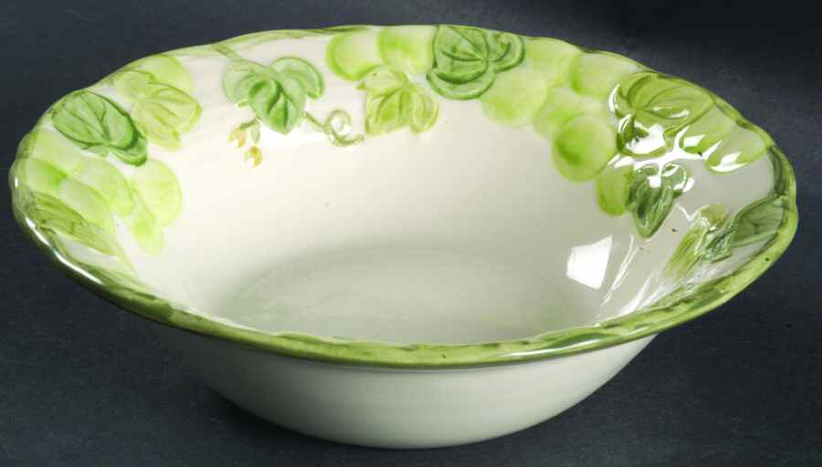 Grape Arbor Green Rim Fruit/Dessert (Sauce) Bowl by Metlox - Poppytrail - Vernon-1