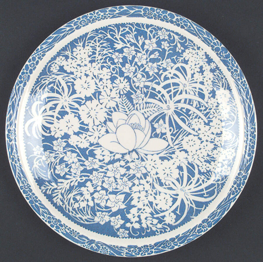 Hawaiian Flowers Blue Dinner Plate by Metlox - Poppytrail - Vernon-1