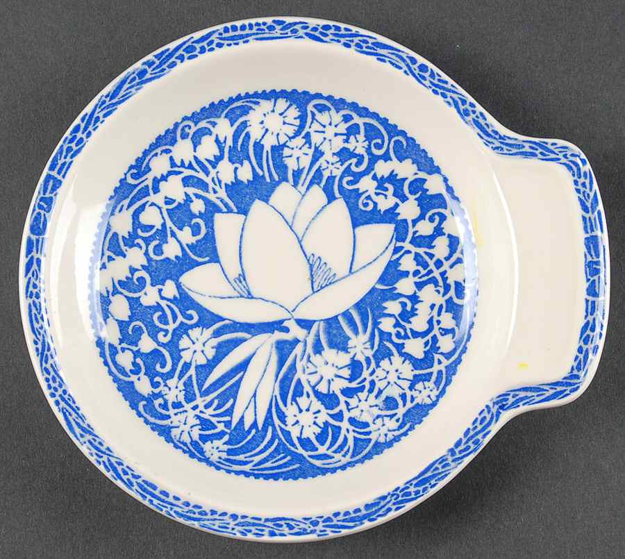 Hawaiian Flowers Blue Pickle Dish by Metlox - Poppytrail - Vernon-1