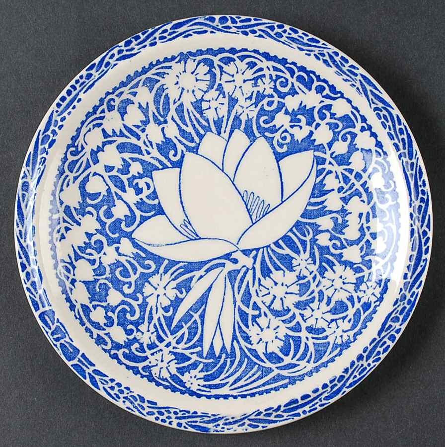 Hawaiian Flowers Blue Bread & Butter Plate by Metlox - Poppytrail - Vernon-1