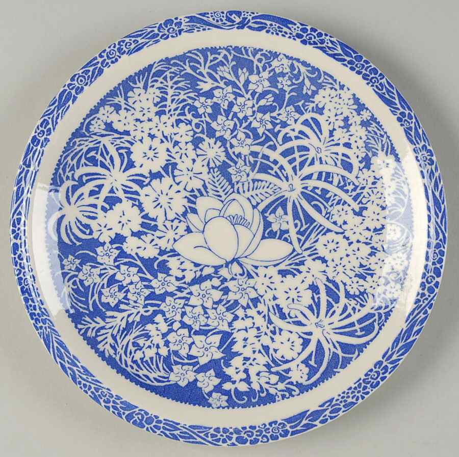 Hawaiian Flowers Blue Salad Plate by Metlox - Poppytrail - Vernon-1