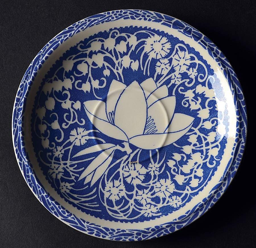 Hawaiian Flowers Blue Saucer by Metlox - Poppytrail - Vernon-1