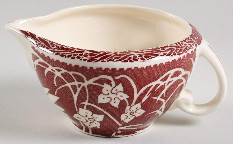 Hawaiian Flowers Maroon Individual Creamer by Metlox - Poppytrail - Vernon-1