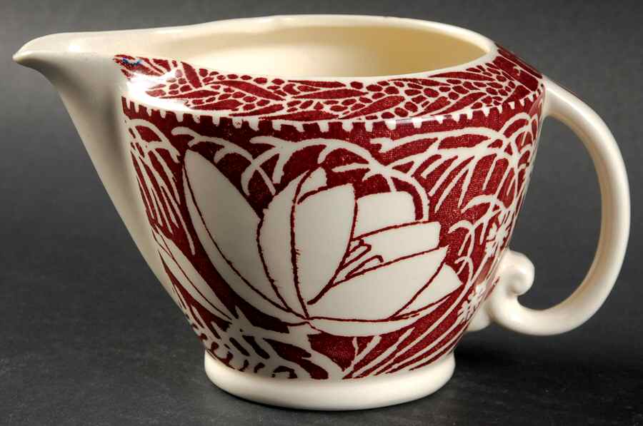 Hawaiian Flowers Maroon Creamer by Metlox - Poppytrail - Vernon-1
