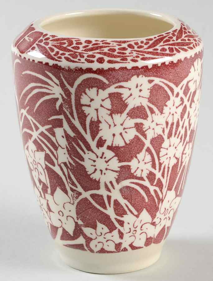 Hawaiian Flowers Maroon Jam/Jelly No Lid by Metlox - Poppytrail - Vernon-1