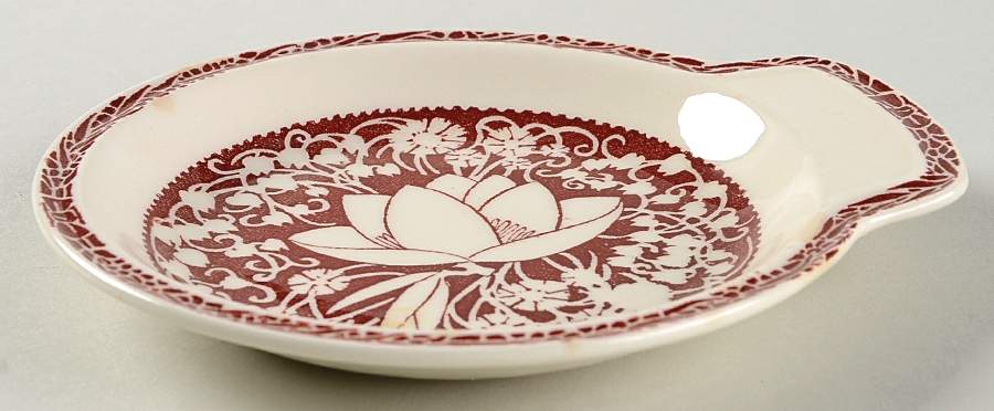 Hawaiian Flowers Maroon Pickle Dish by Metlox - Poppytrail - Vernon-1