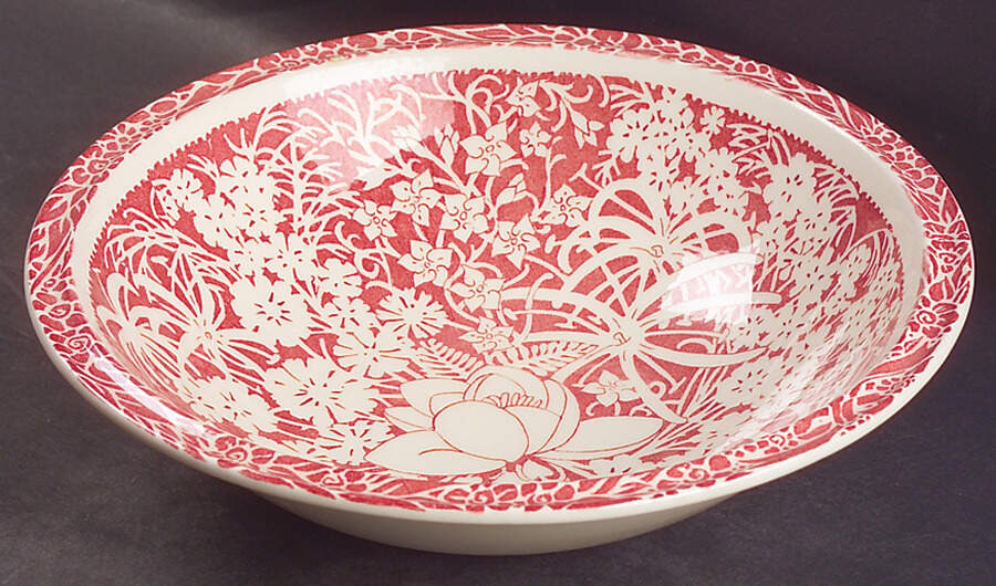 Hawaiian Flowers Pink 9" Round Vegetable Bowl by Metlox - Poppytrail - Vernon-1