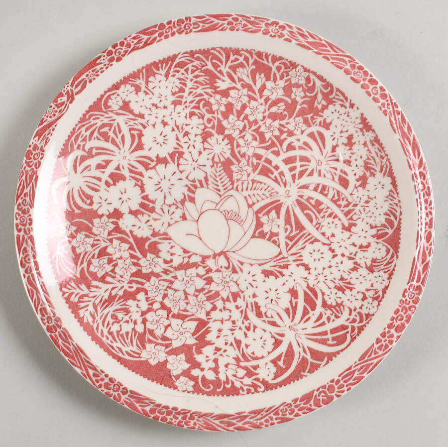 Hawaiian Flowers Pink Salad Plate by Metlox - Poppytrail - Vernon-1