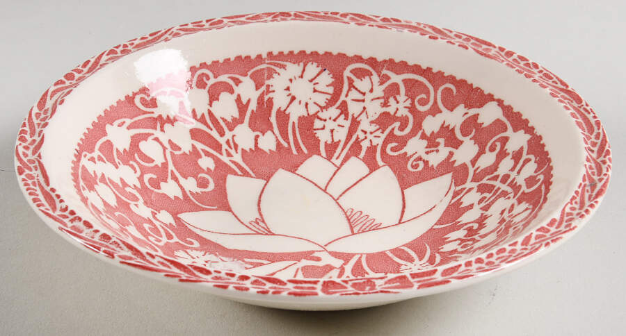 Hawaiian Flowers Pink Rim Cereal Bowl by Metlox - Poppytrail - Vernon-1