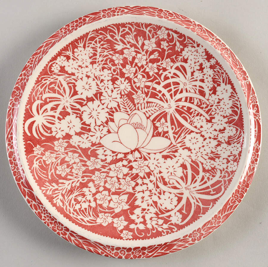 Hawaiian Flowers Pink Large Luncheon Plate by Metlox - Poppytrail - Vernon-1