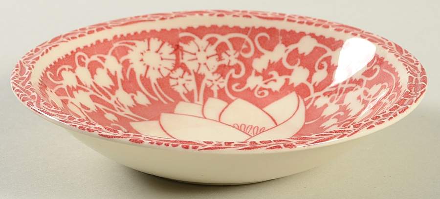 Hawaiian Flowers Pink Rim Fruit/Dessert (Sauce) Bowl by Metlox - Poppytrail - Vernon-1