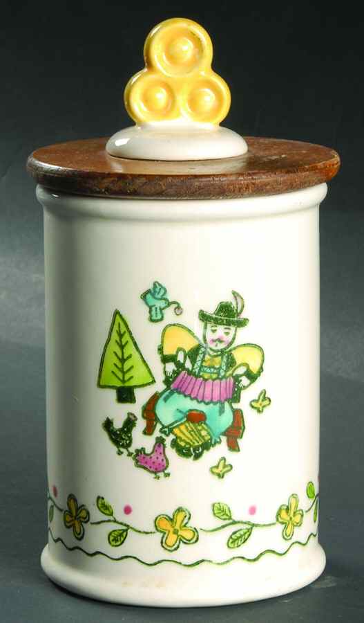 Happy Time Small Canister & Wood Lid by Metlox - Poppytrail - Vernon-1