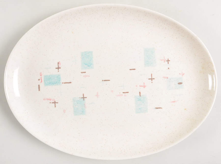 Heavenly Days Blue White 11" Oval Serving Platter by Metlox - Poppytrail - Vernon-1
