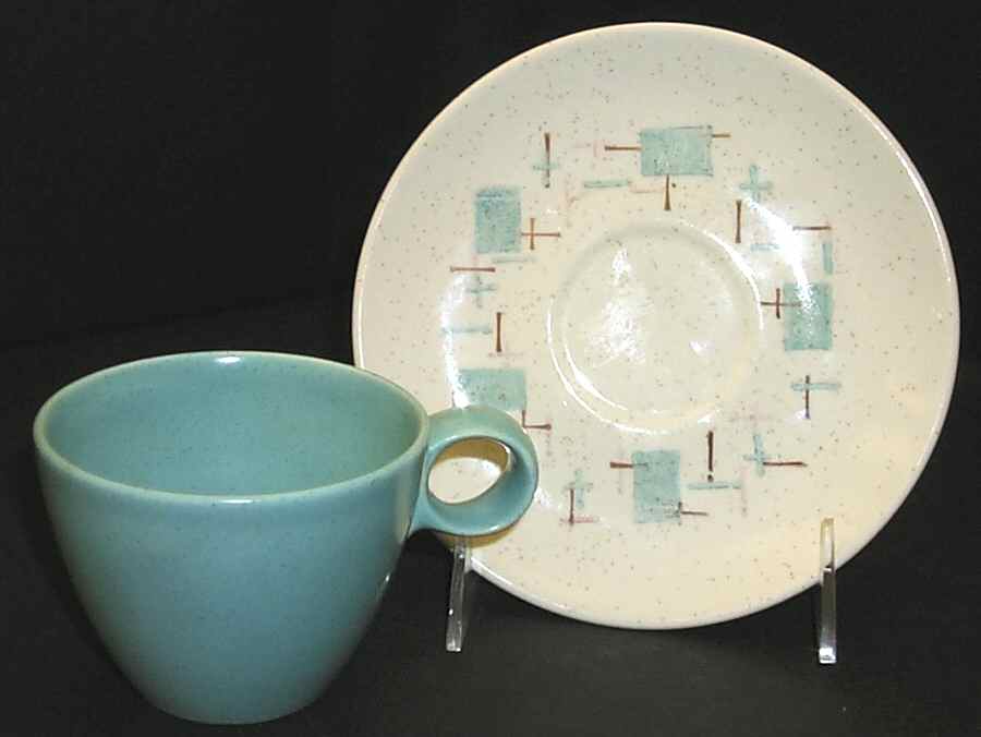 Heavenly Days Blue White Flat Cup & Saucer Set by Metlox - Poppytrail - Vernon-1