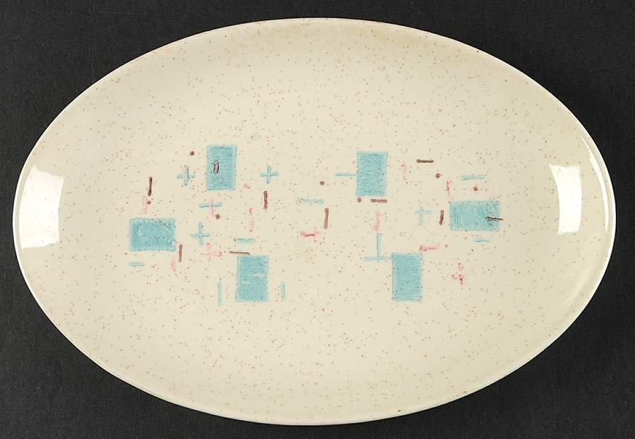 Heavenly Days Blue White 9" Oval Serving Platter by Metlox - Poppytrail - Vernon-1