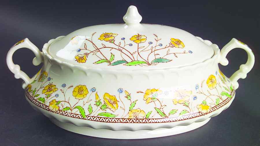 Hibiscus 1.25 Quart Oval Covered Casserole by Metlox - Poppytrail - Vernon-1