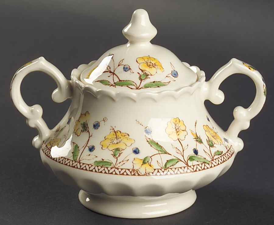 Hibiscus Sugar Bowl & Lid by Metlox - Poppytrail - Vernon-1