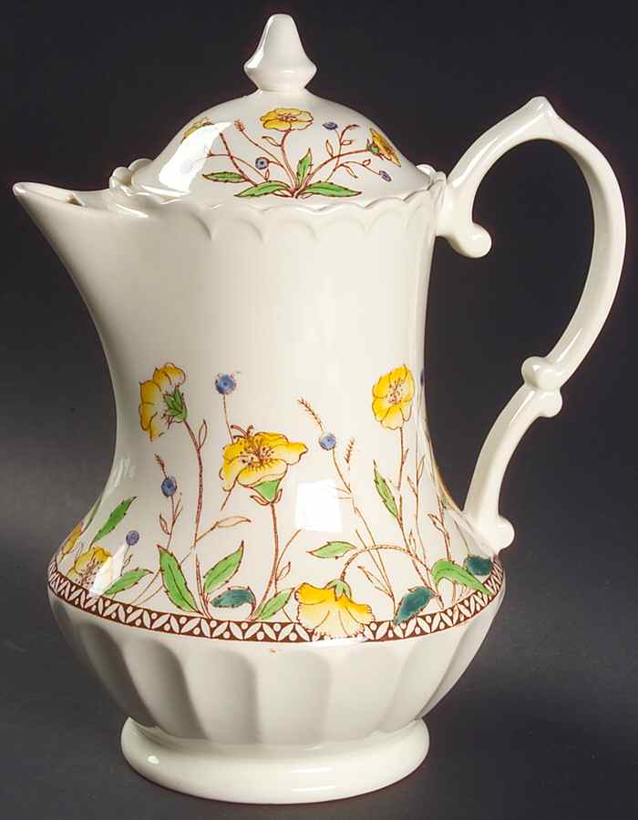 Hibiscus Coffee Pot & Lid by Metlox - Poppytrail - Vernon-1
