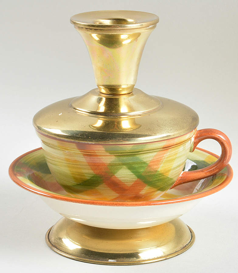 Homespun Candlestick (China Cup,Fruit Bowl and Brass) by Metlox - Poppytrail - Vernon-1