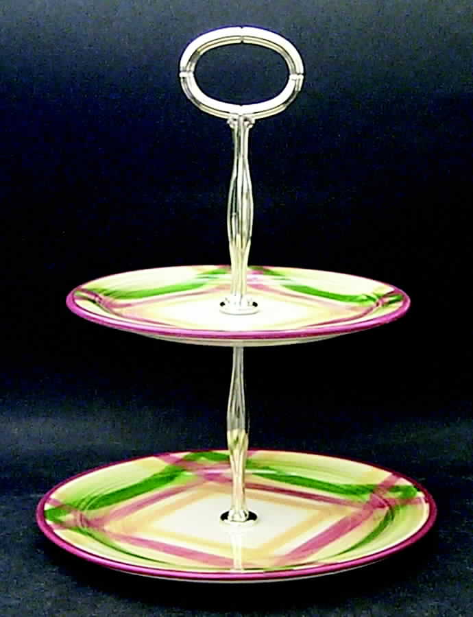 Homespun 2-Tiered Serving Tray (Salad & Bread/Butter Plate) by Metlox - Poppytrail - Vernon-1