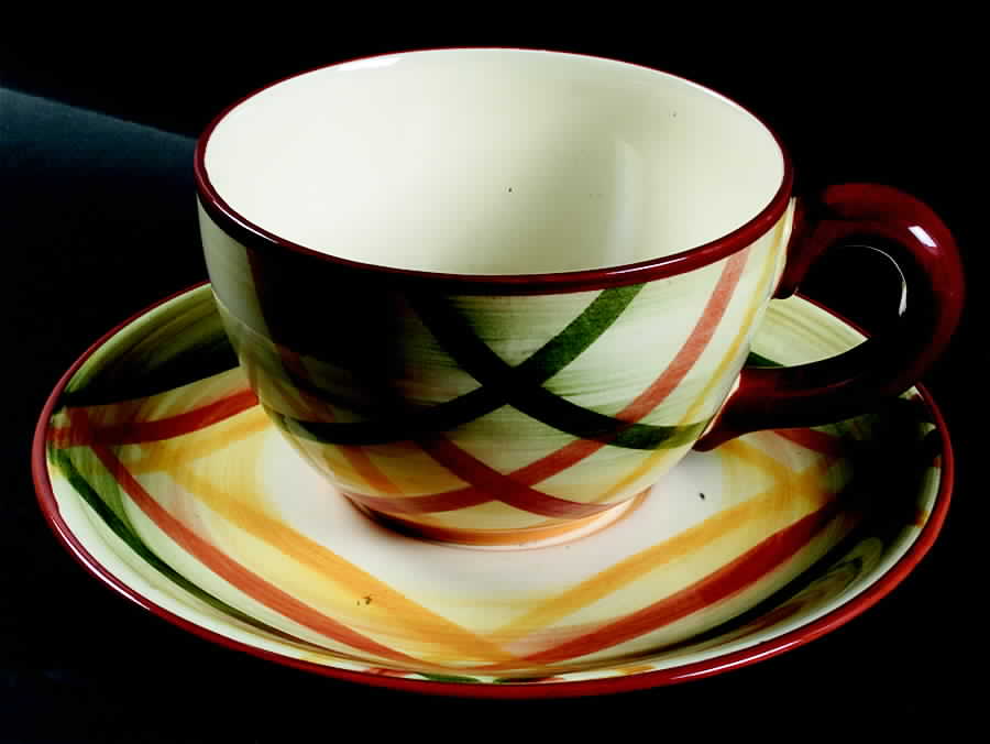 Homespun Colossal Cup & Saucer Set by Metlox - Poppytrail - Vernon-1