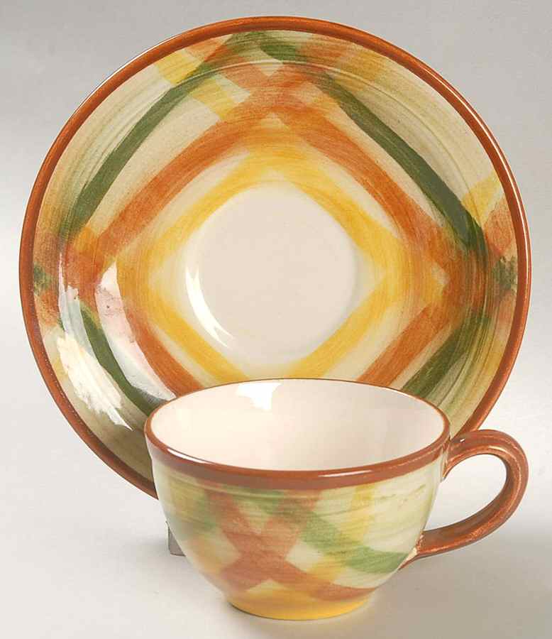 Homespun Flat Demitasse Cup & Saucer Set by Metlox - Poppytrail - Vernon-1
