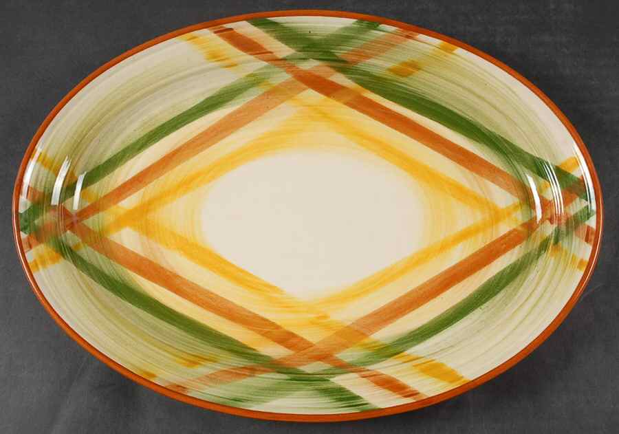 Homespun 13" Oval Serving Platter by Metlox - Poppytrail - Vernon-1