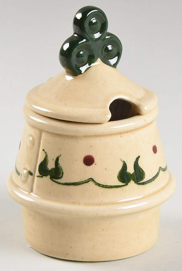 Homestead Provincial Condiment Set Jam/Mustard with Lid by Metlox - Poppytrail - Vernon-1