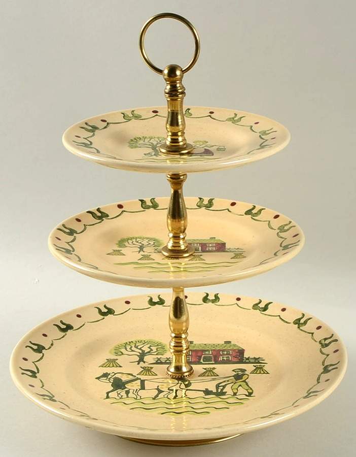 Homestead Provincial 3 Tiered Serving Tray (DPM1,SPM1,BBM1) by Metlox - Poppytrail - Vernon-1