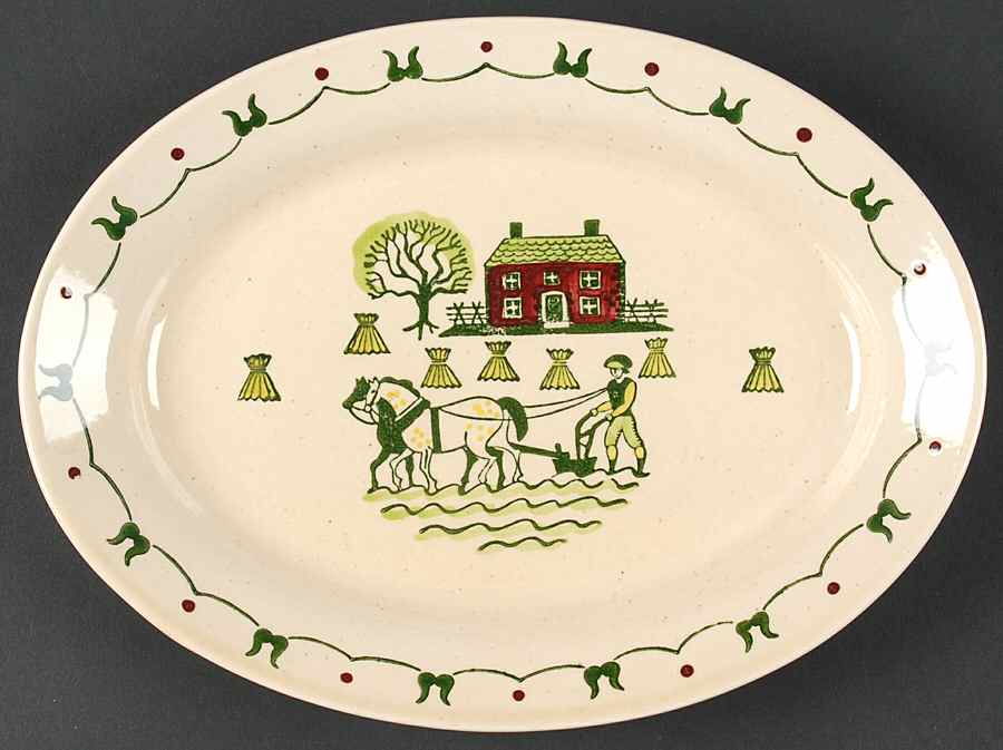 Homestead Provincial 11" Oval Serving Platter by Metlox - Poppytrail - Vernon-1