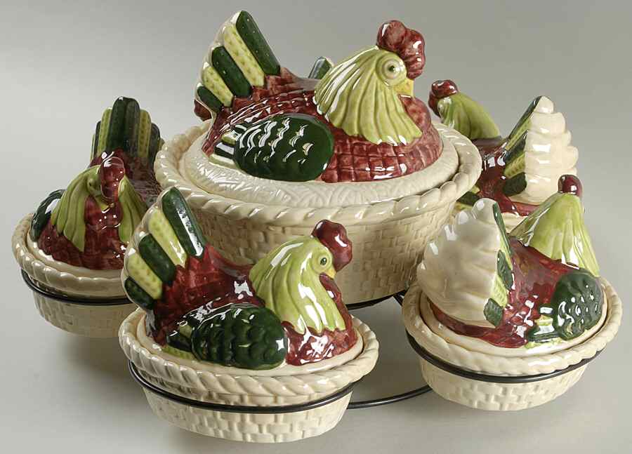 Homestead Provincial 13-Piece Lazy Susan with Stand by Metlox - Poppytrail - Vernon-1