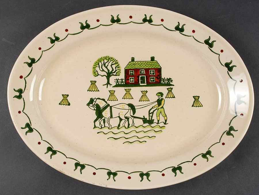 Homestead Provincial 13" Oval Serving Platter by Metlox - Poppytrail - Vernon-1