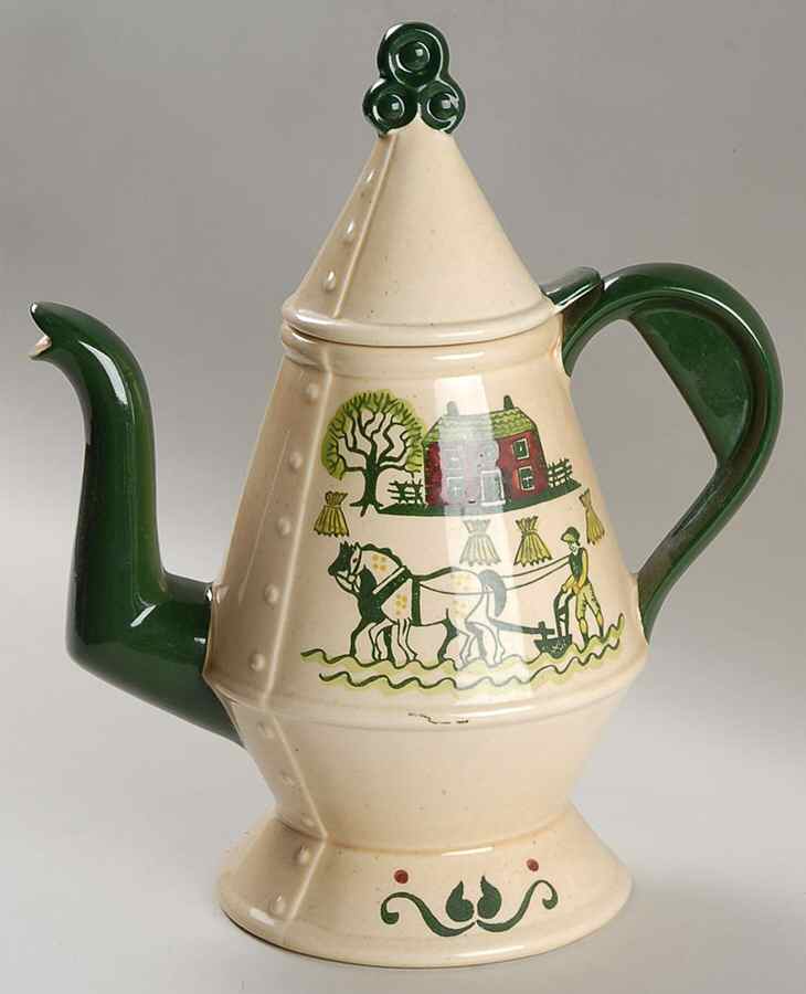 Homestead Provincial Coffee Pot & Lid by Metlox - Poppytrail - Vernon-1
