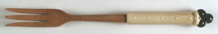 Homestead Provincial Salad Serving Fork with Wood Prongs by Metlox - Poppytrail - Vernon-1