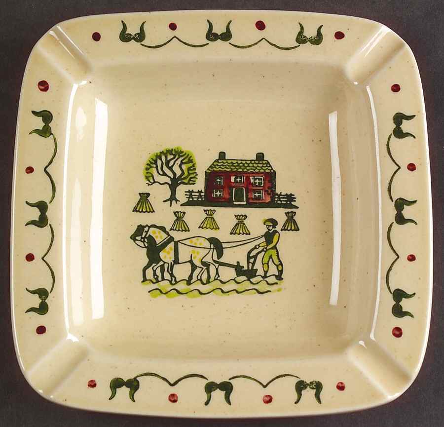 Homestead Provincial 6" Square Ashtray by Metlox - Poppytrail - Vernon-1