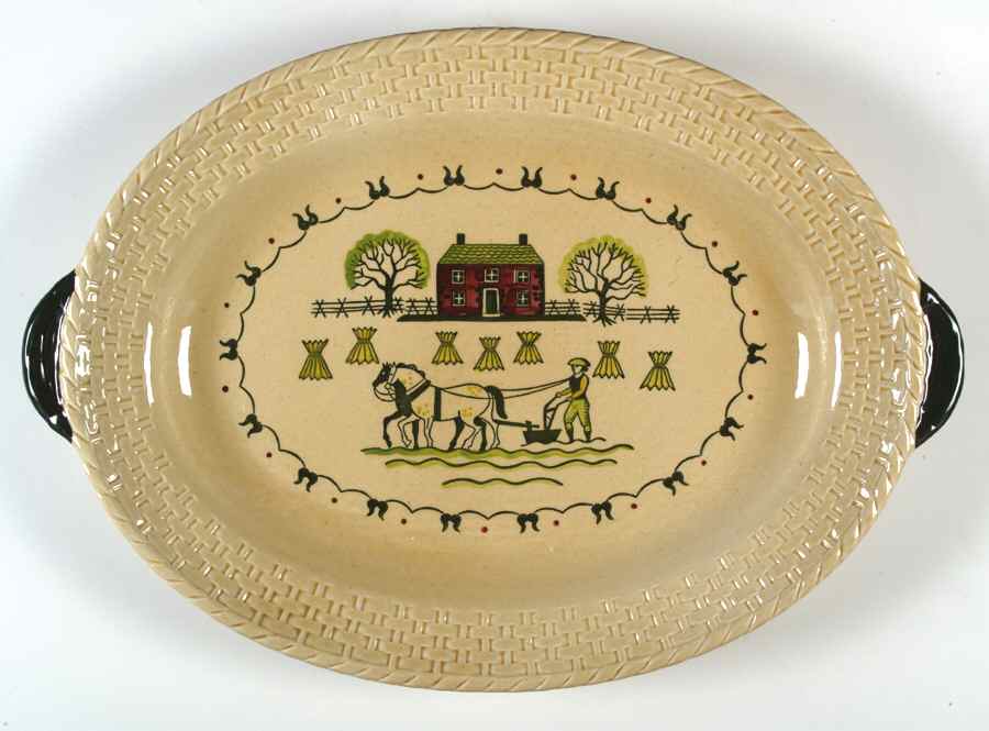 Homestead Provincial 22" Oval Serving Platter by Metlox - Poppytrail - Vernon-1
