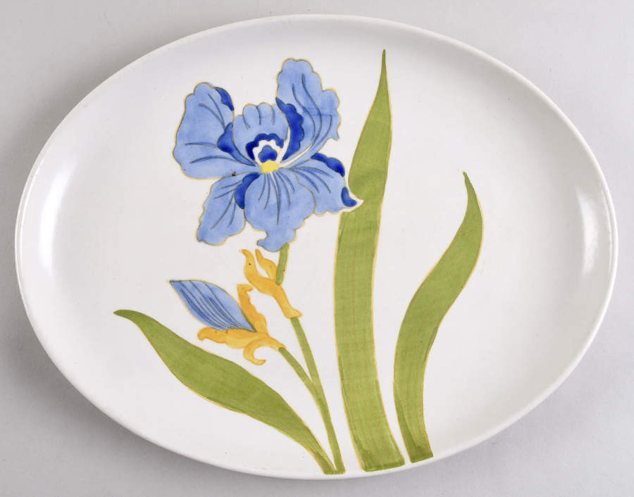 Iris 13" Oval Serving Platter by Metlox - Poppytrail - Vernon-1