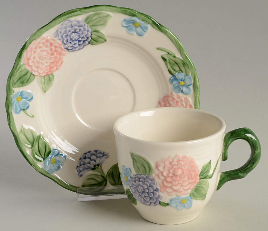 Lavender Blue Flat Cup & Saucer Set by Metlox - Poppytrail - Vernon-1